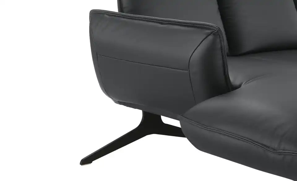 KOINOR Ecksofa Buddy Draufsicht – Sitztiefe 58 cm, Sitzhöhe 44 cm, Leder schwarz – KOINOR