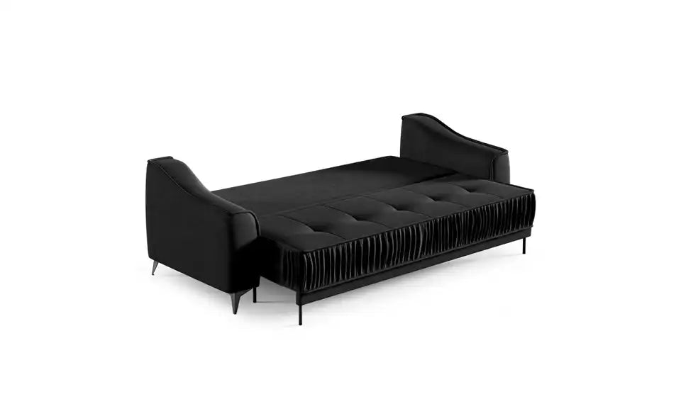 Selsey Schlafsofa Louisos Detailansicht – schwarze Kegelffüße Metall – Selsey
