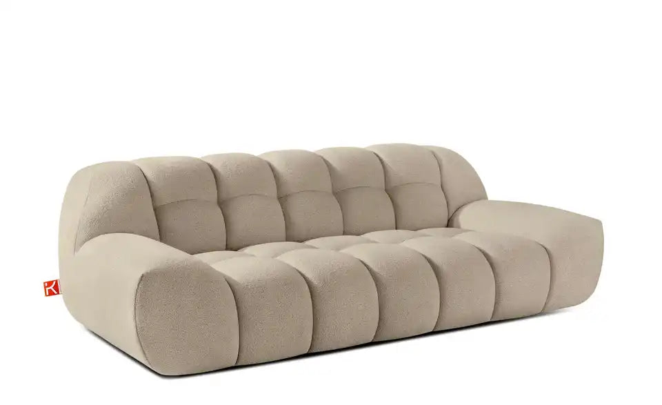 KONSIMO Vena Nahaufnahme Bezug – Boucléstoff 100% Polyester Bubble Optik Beige – KONSIMO
