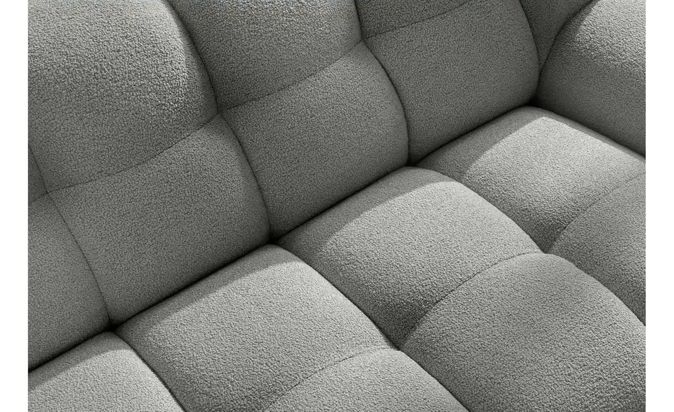 KONSIMO Vena Detailansicht Boucle – 100% Polyester Boucléstoff, Hellgrau – KONSIMO