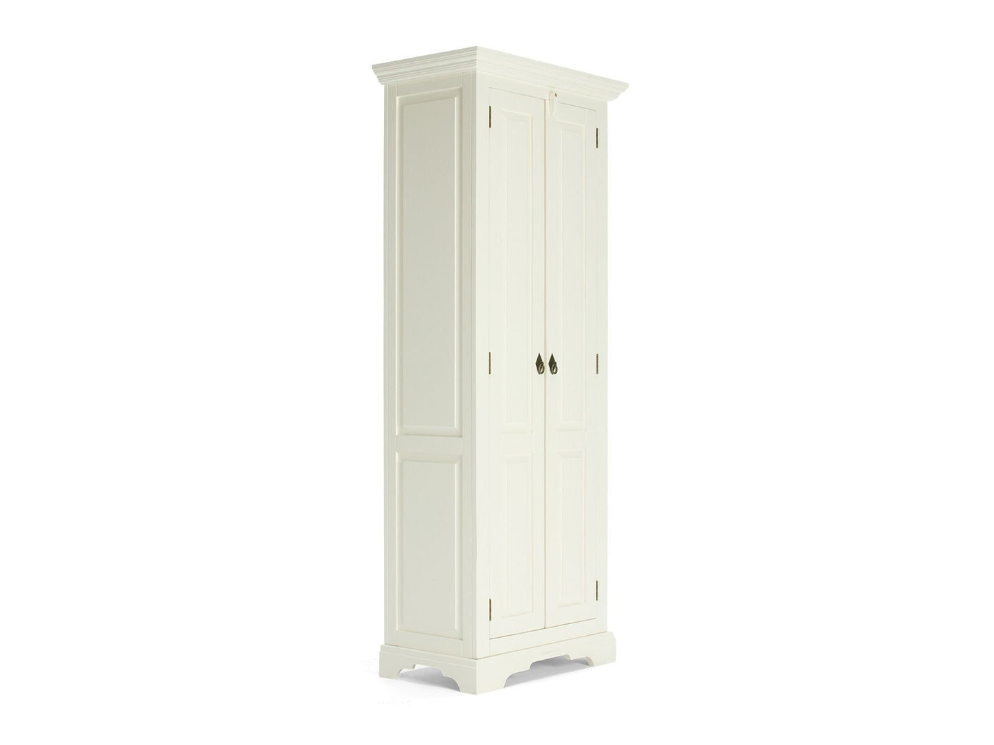 Garderobenschrank Catana Gesamtansicht – Cremeweiß Vintage, teilmassiv, 75x190x44 cm – massivum
