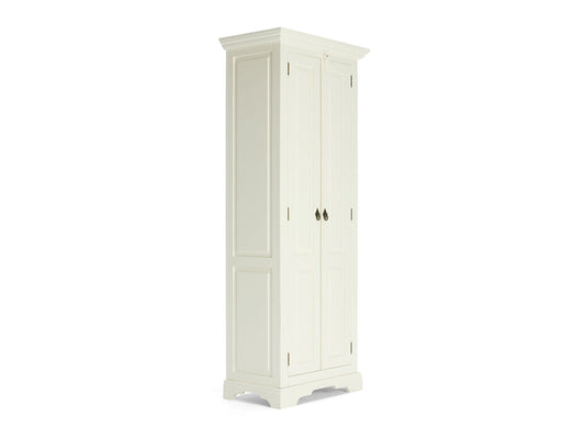 Garderobenschrank Catana Gesamtansicht – Cremeweiß Vintage, teilmassiv, 75x190x44 cm – massivum